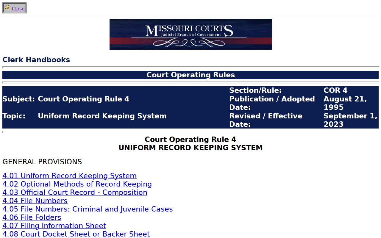 Livingston County case search source on Missouri court public access
