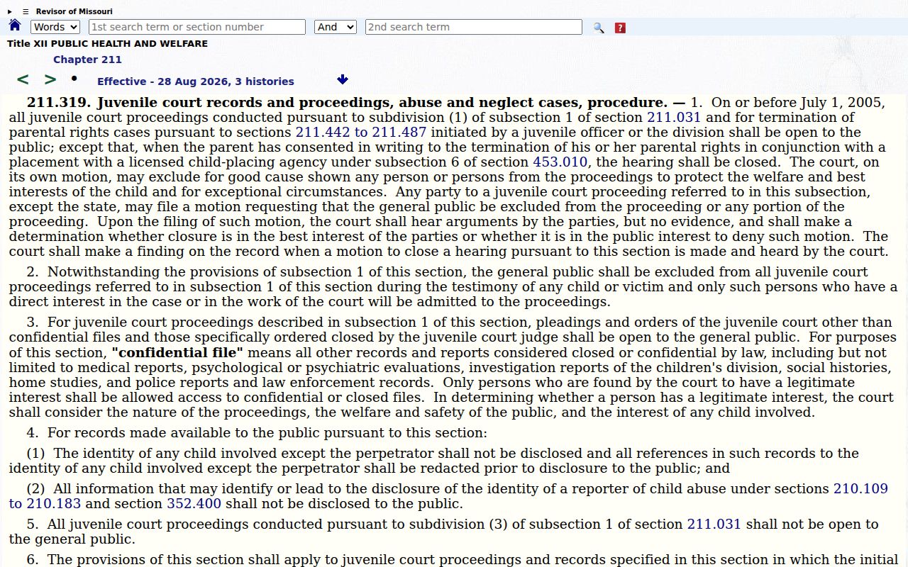 Wheeling court docket Missouri juvenile record access source
